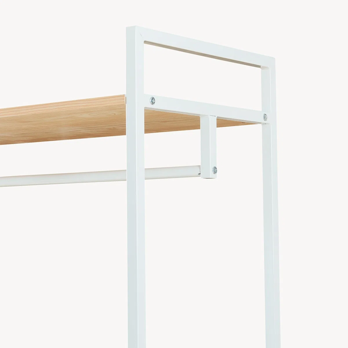 [en.casa] Organizzatore Guardaroba Stand Porta Abiti con Barra Appendiabiti e Ripiani Mobile Porta Vestiti per Cabina Armadio 180x80x40 cm Bianco/Effetto Rovere