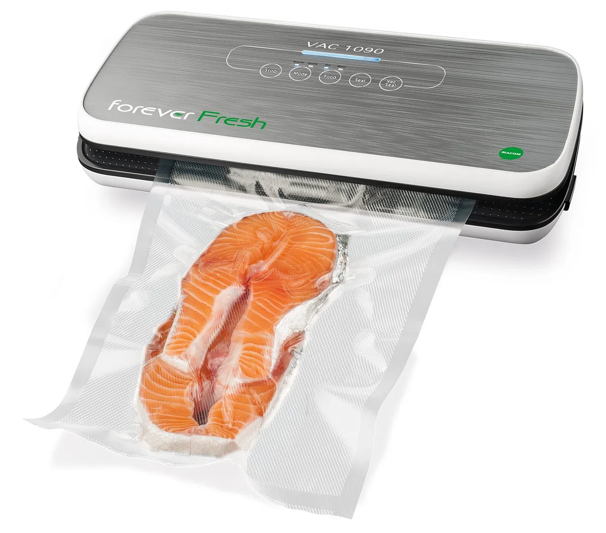 Macom Forever Fresh VAC1090 Macchina Sottovuoto Per Alimenti, Automatica con 4 Diverse Possibilità di Confezionamento