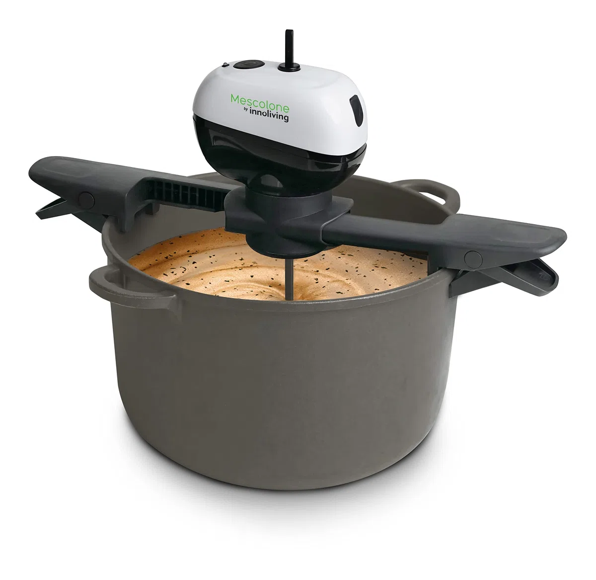 Innoliving Mescolatore Automatico INN-785 Mescolone, Miscelatore da cucina a Batteria Regolabile, Senza Fili, Facile da Pulire