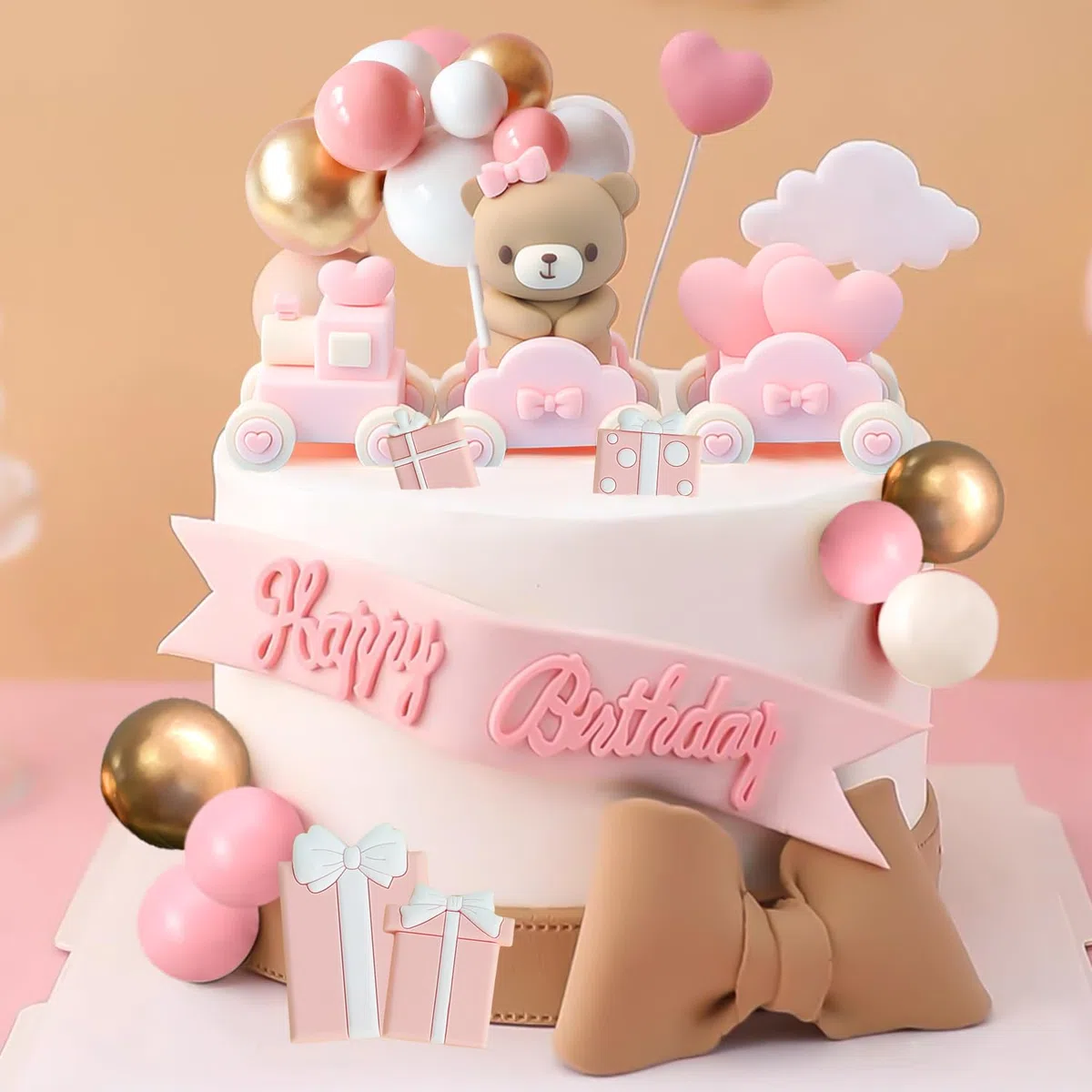 Nizirioo Decorazione per Torta Fai da Te Rosa - per Bambini, Compleanno, Matrimonio, Baby Shower