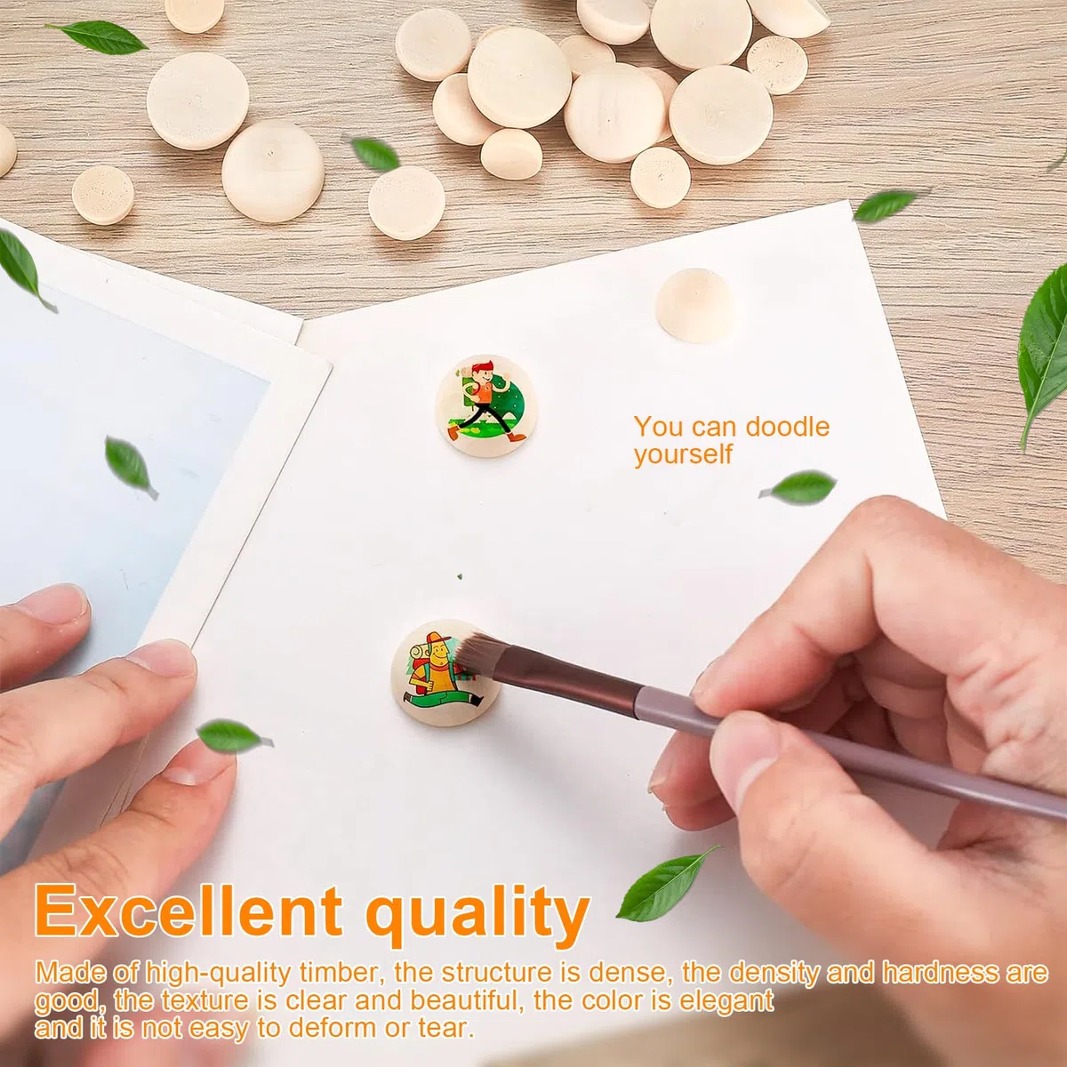 450 Pezzi Mezze Palline Legno, Sfere Legno, Palline Semi-Circolari mm, Perline Emisferiche 10/12/15 mm, DIY Decorazione Artigianale