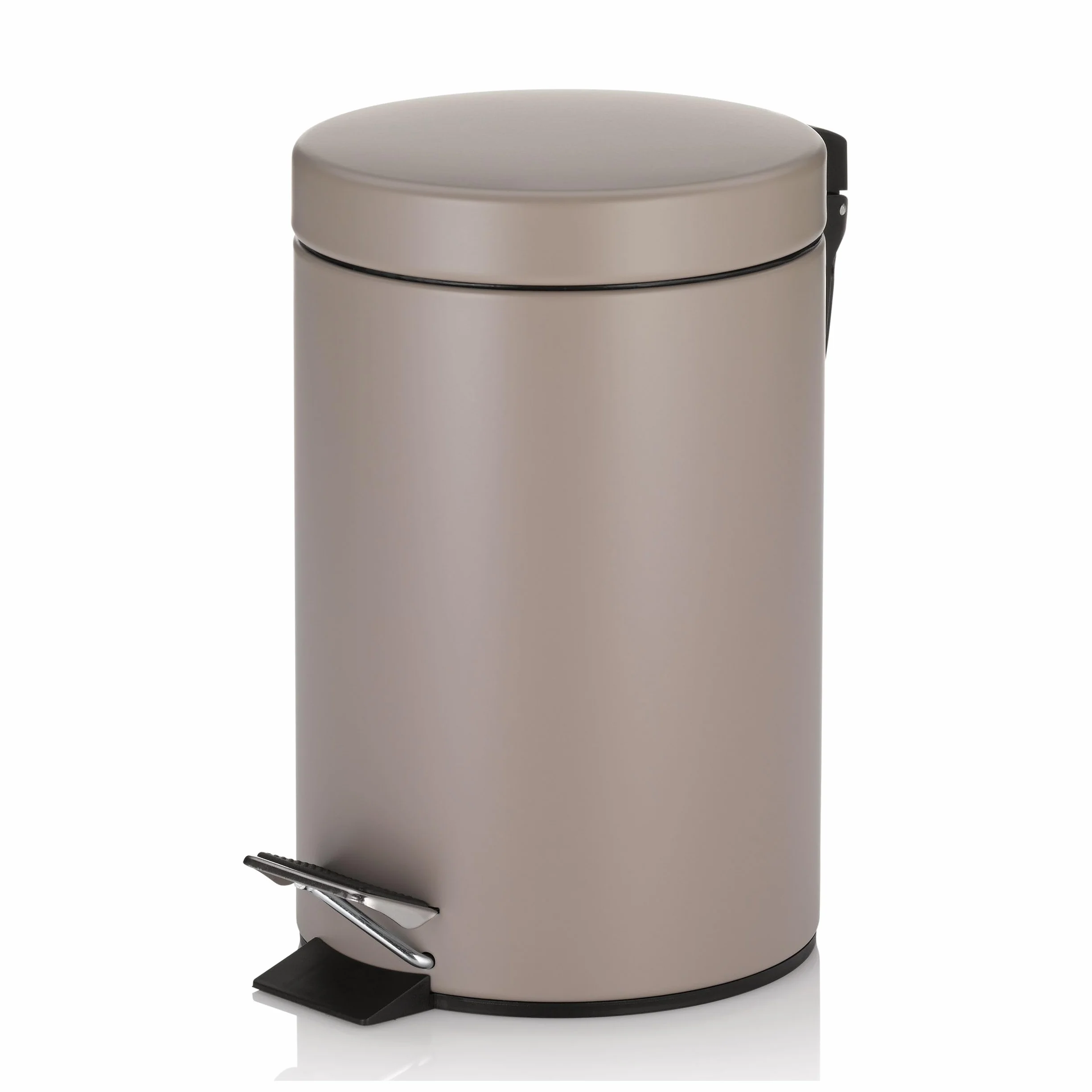 kela Secchio per cosmetici marrone 3 l, pattumiera a pedale in metallo MONACO marrone cashmere opaco