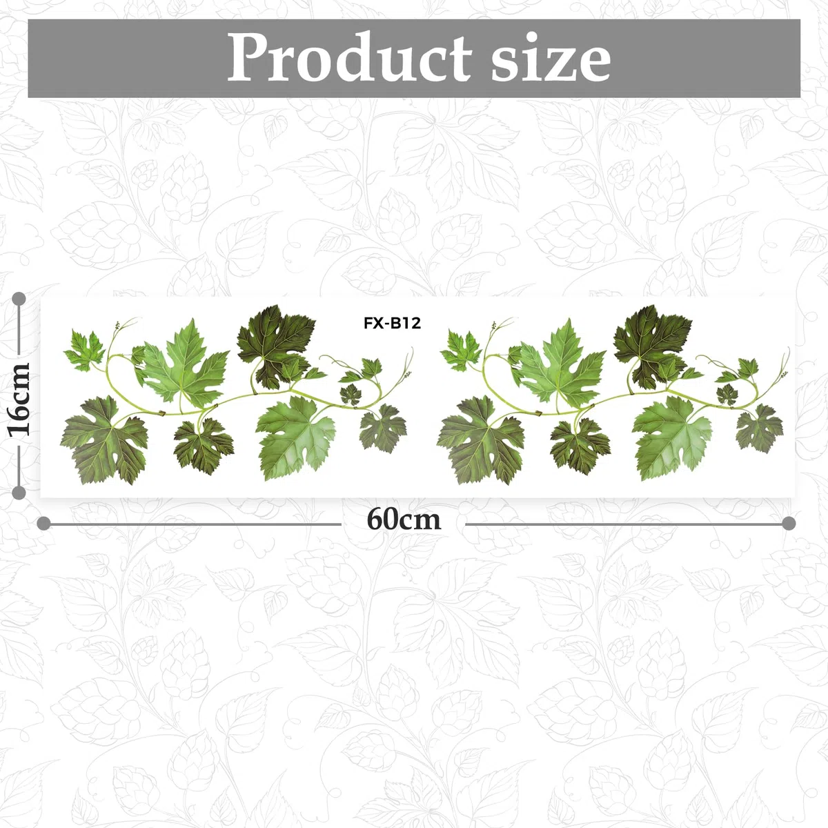 Adesivi Murali Foglie di Verde Vite Adesivi da Parete Fiore di Glicine Decorazione, Adesivo da parete removibile autoadesivo in PVC