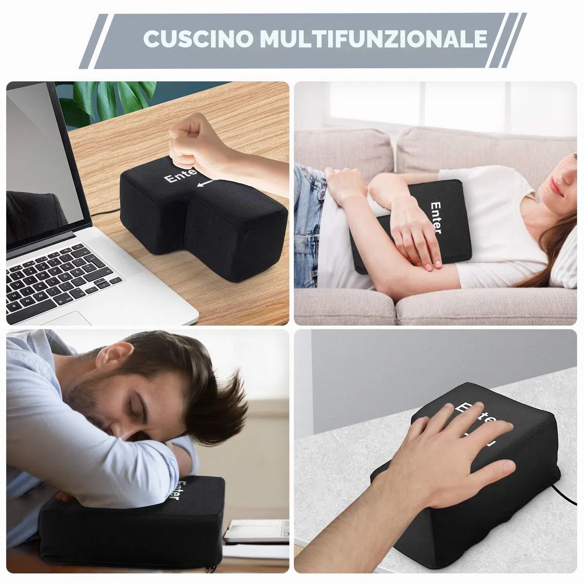 Enter Key Pillow USB Big Enter Key Cuscino, Comodo Cuscino da Scrivania, Cuscino per Pisolini in Ufficio o a Casa
