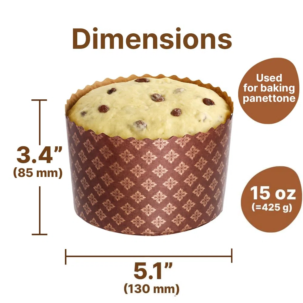 Paska Mold Kulich - Stampi per panettone in carta (12 confezioni da 425,2 g) per pane pasquale, stampi per panettone, panetone, 13 x 8,5 cm