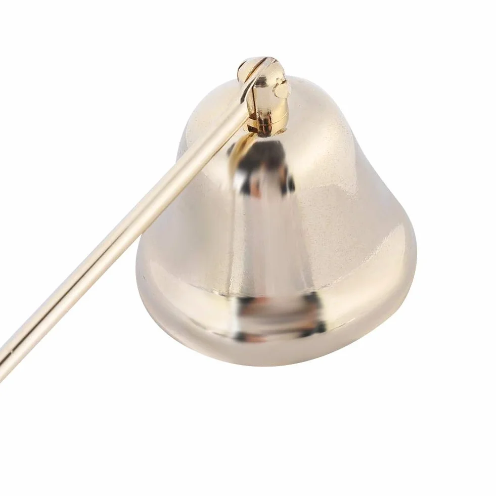 MAGT Spegni Candela, Estintore per Candele in Acciaio Inossidabile Stoppino Trimmer a Forma di Campana Snuffer Wick Trimmer per Spegnere Casa (Oro)