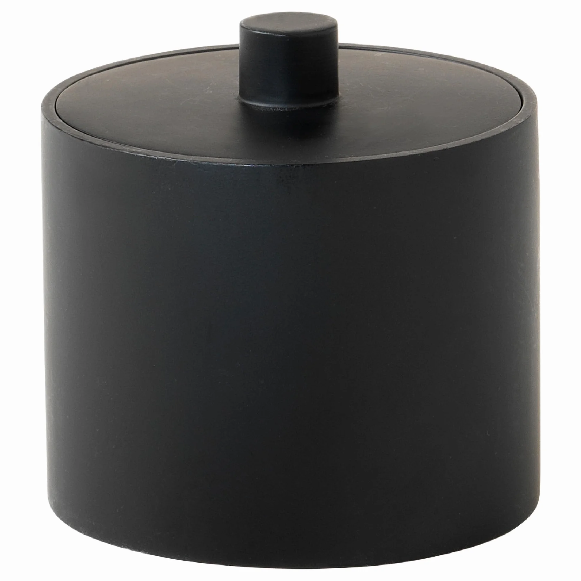 Gedy Brenda Contenitore con Coperchio Porta Dischetti Struccanti o Porta Cotton Fioc di Cotone, Realizzato in Resina Colore Nero Opaco, Dimensioni Base Diametro Ø 10 x H 9,5 cm, Peso 395gr