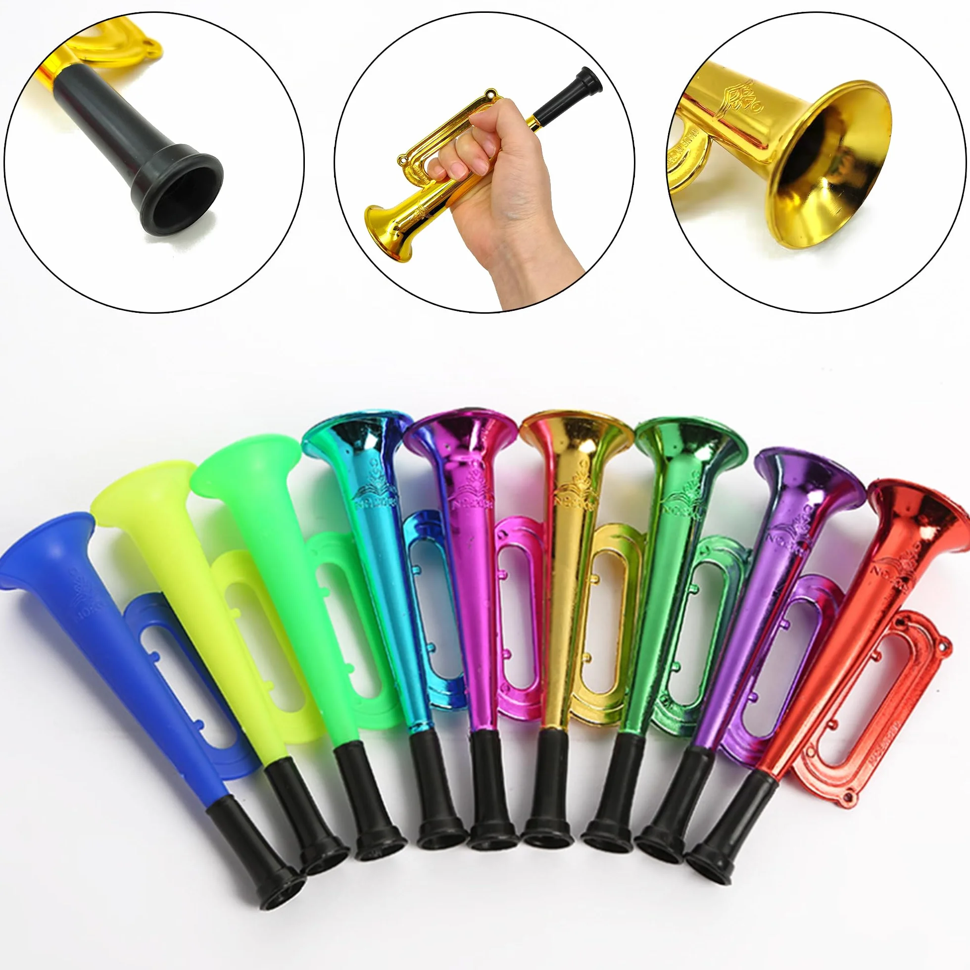 6 PCS Plastica Vuvuzela Trombe Cheerleading Tromba Noise Maker Horn Fanfara Calcio Soffia Corno Calcio Molto Forte Horn Partito Noisemakers Allegria Puntelli