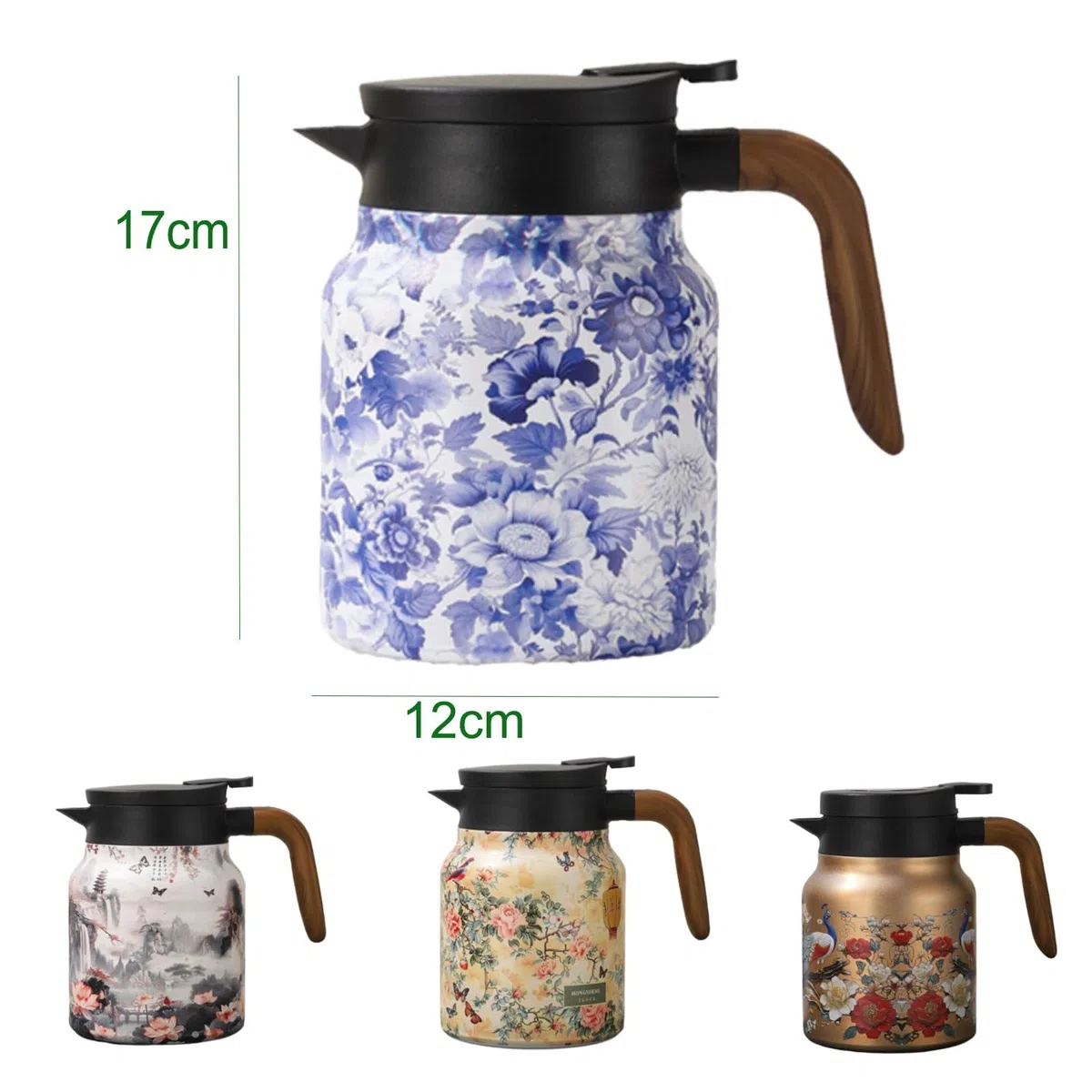 Teiera vintage con infusore, thermos con filtro da tè, thermos in acciaio inox con coperchio, per bevande calde
