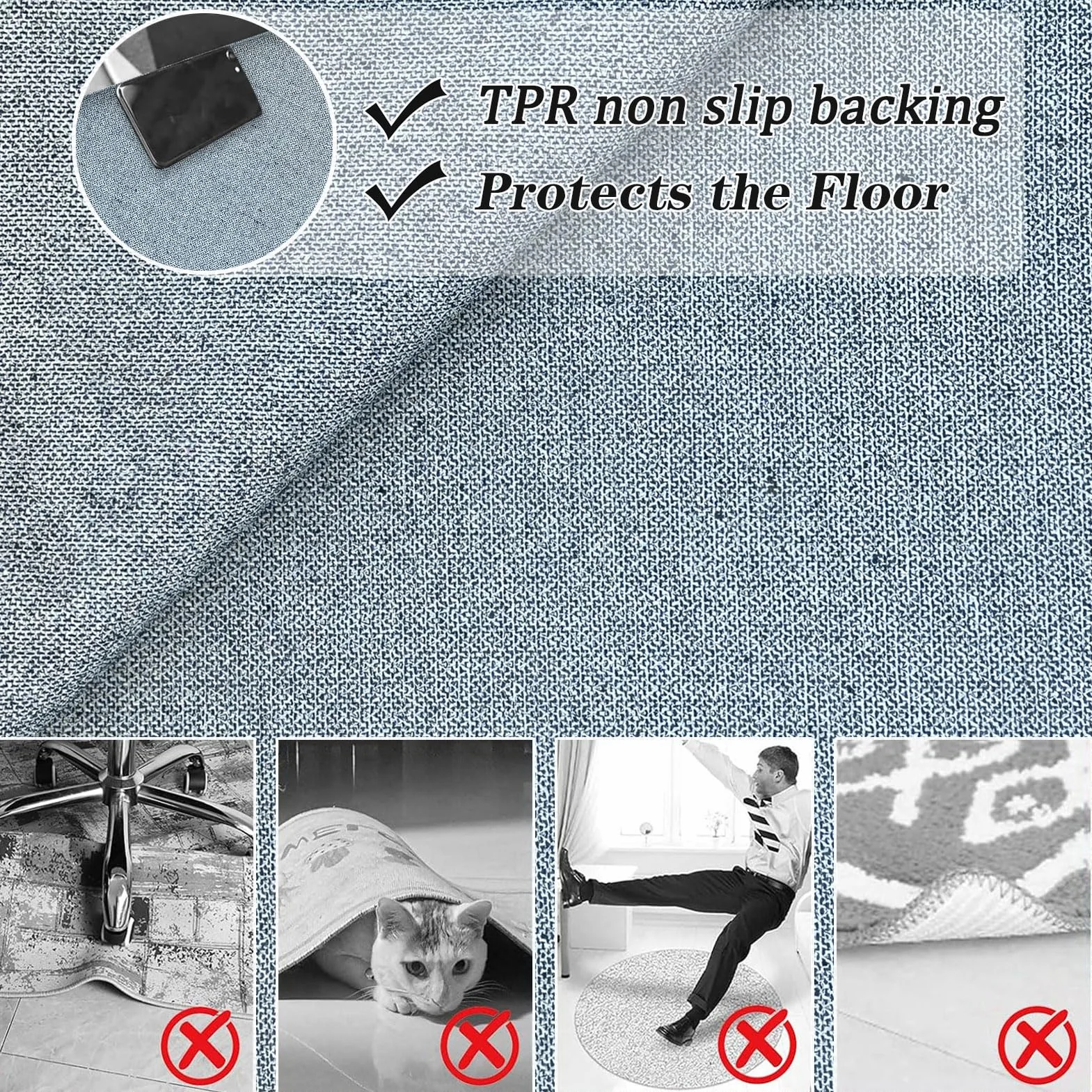 Tappeto Salvapavimento per Sedia Ufficio, Tappeto per Sedia Gaming, Tappetini per Sedie da Ufficio, Tappeto Gaming Pavimento, Tappetino Parquet Ufficio protettore del Pavimento 120 x 140 cm