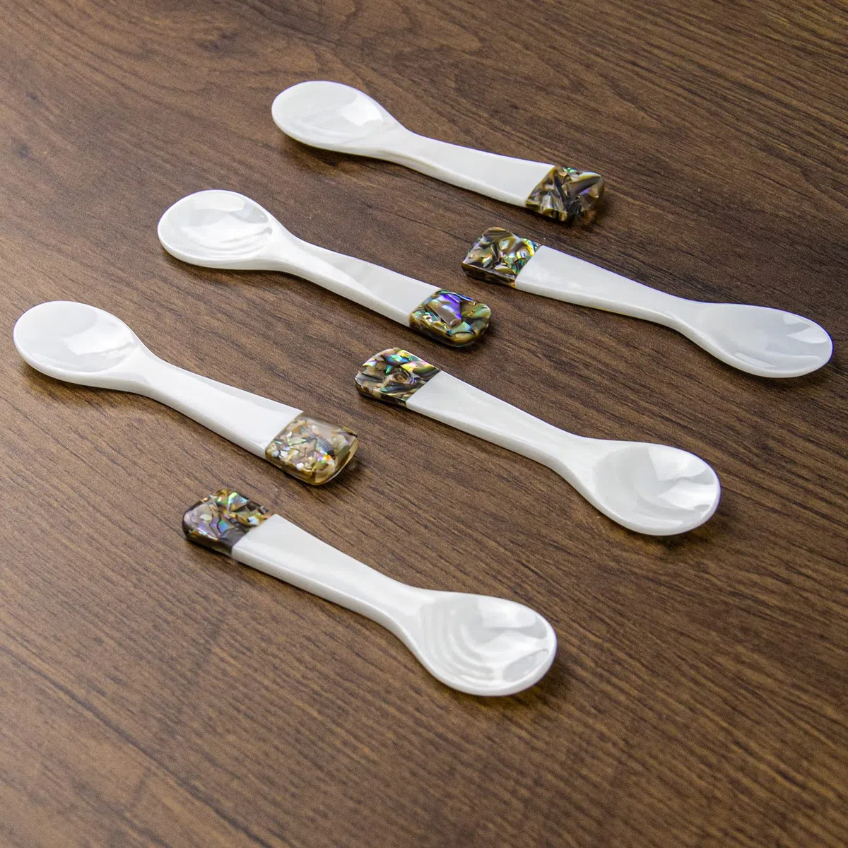 DUEBEL 6 Cucchiaini in Madreperla, Cucchiai per Caviale, Cucchiaino Madreperla, Cucchiaino Caviale da 9 cm x 2,4 cm