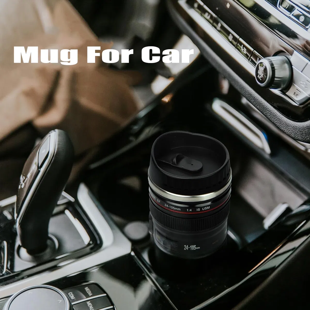 SLOSH Tazza Viaggio Caffè Obiettivo Camera Lens Con 2 Coperchi Tazza Auto Ufficio Acciaio Inox Tumbler Travel Mug Tazze Macchina Fotografica fotografico Cup (GE-II-V)