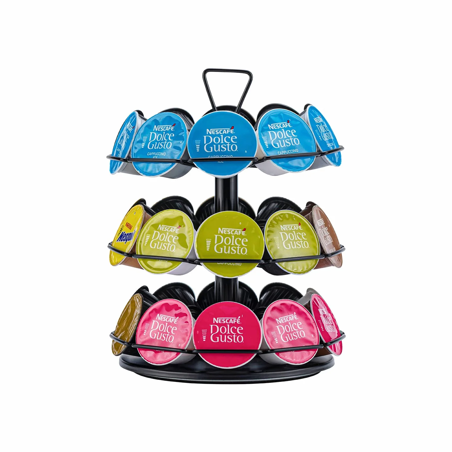 Flagship Carosello di cialde di caffè a 3 livelli per Dolce Gusto in metallo fai da te per Nescafé Dolce Gusto (capacità di 30 cialde)