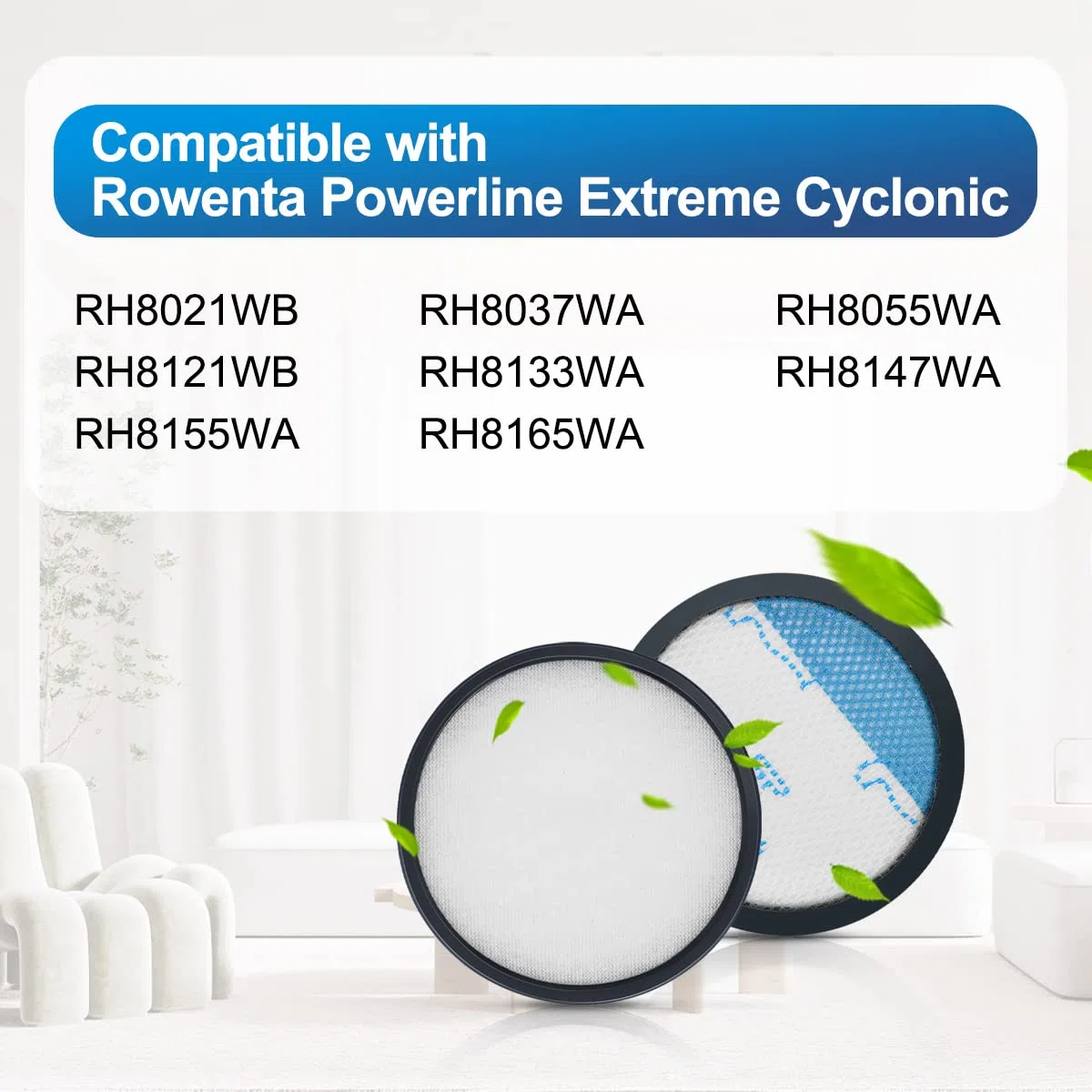 2pcs Jajadeal Ricambio di Filtro Spugna per Rowenta Powerline Extreme Cyclonic RH8133 RH8147 RH8155 RH8165 Aspirapolvere