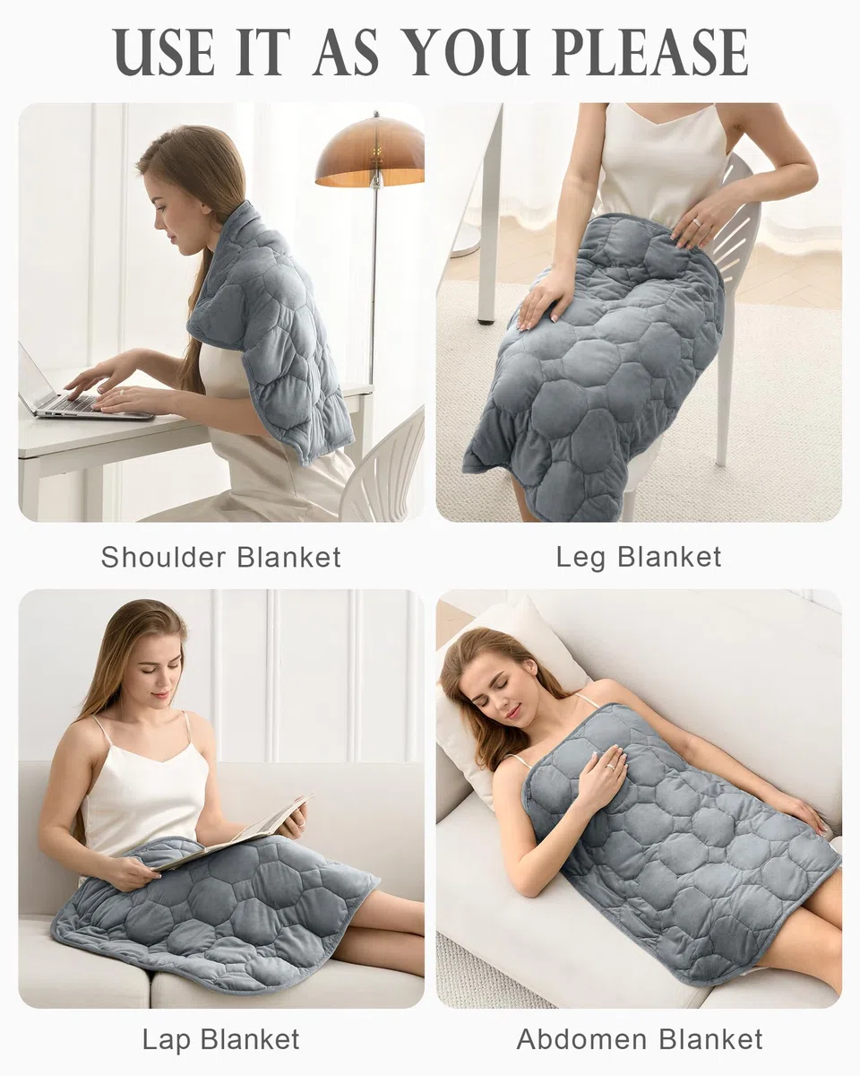 Coperta Sovrapponibile Ponderata 3,2 kg, Soffice Coperta di Velluto di Cristallo di Lusso per Adulti, Piccola Coperta Ponderata per Rilassamento, Sonno, Viaggio, Grigia, 74 cm x 61 cm