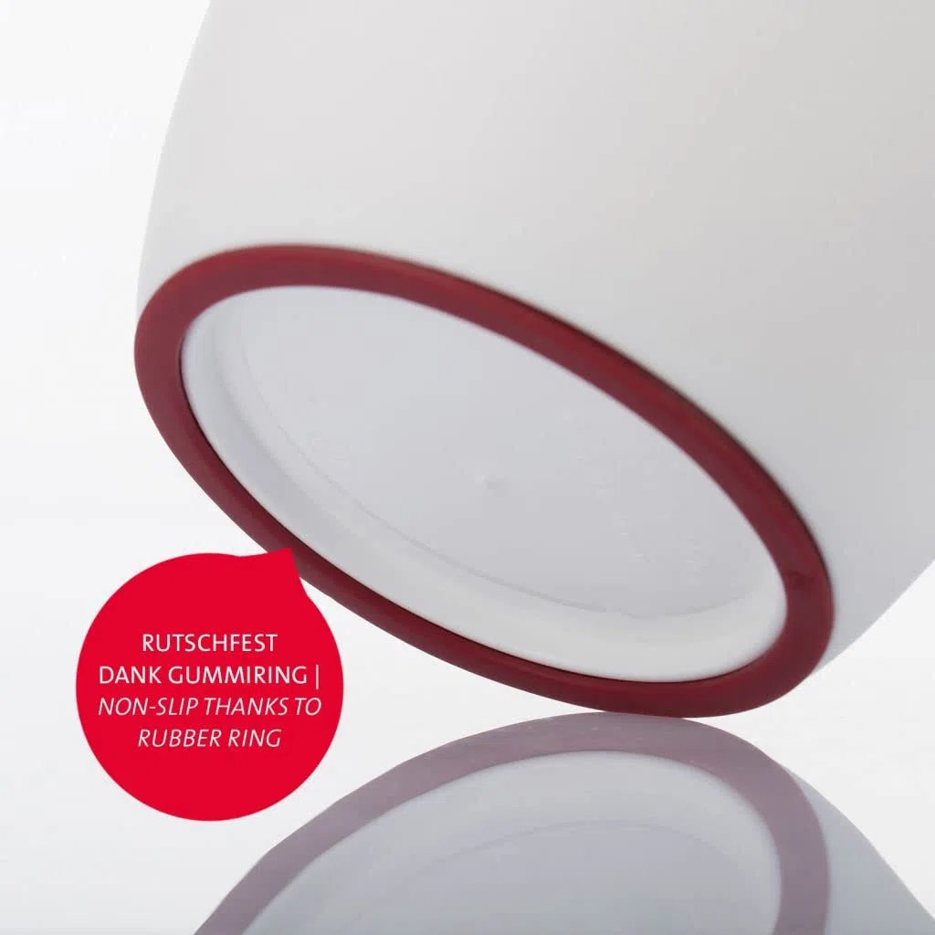 Westmark 315122E3-2 pentole con coperchio diviso, 1 l, con beccuccio, in plastica, bianco/rosso