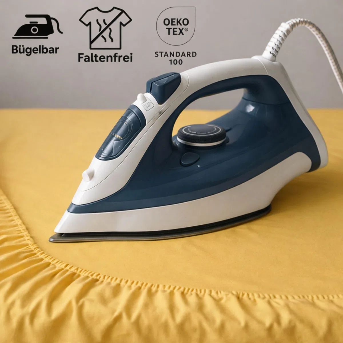 Exklusiv Heimtextil - Lenzuolo con angoli elasticizzati in jersey, 100% cotone, elastico perimetrale, in diverse misure e colori, Öko-Tex Standard 100, 90-100 x 200 cm, colore giallo