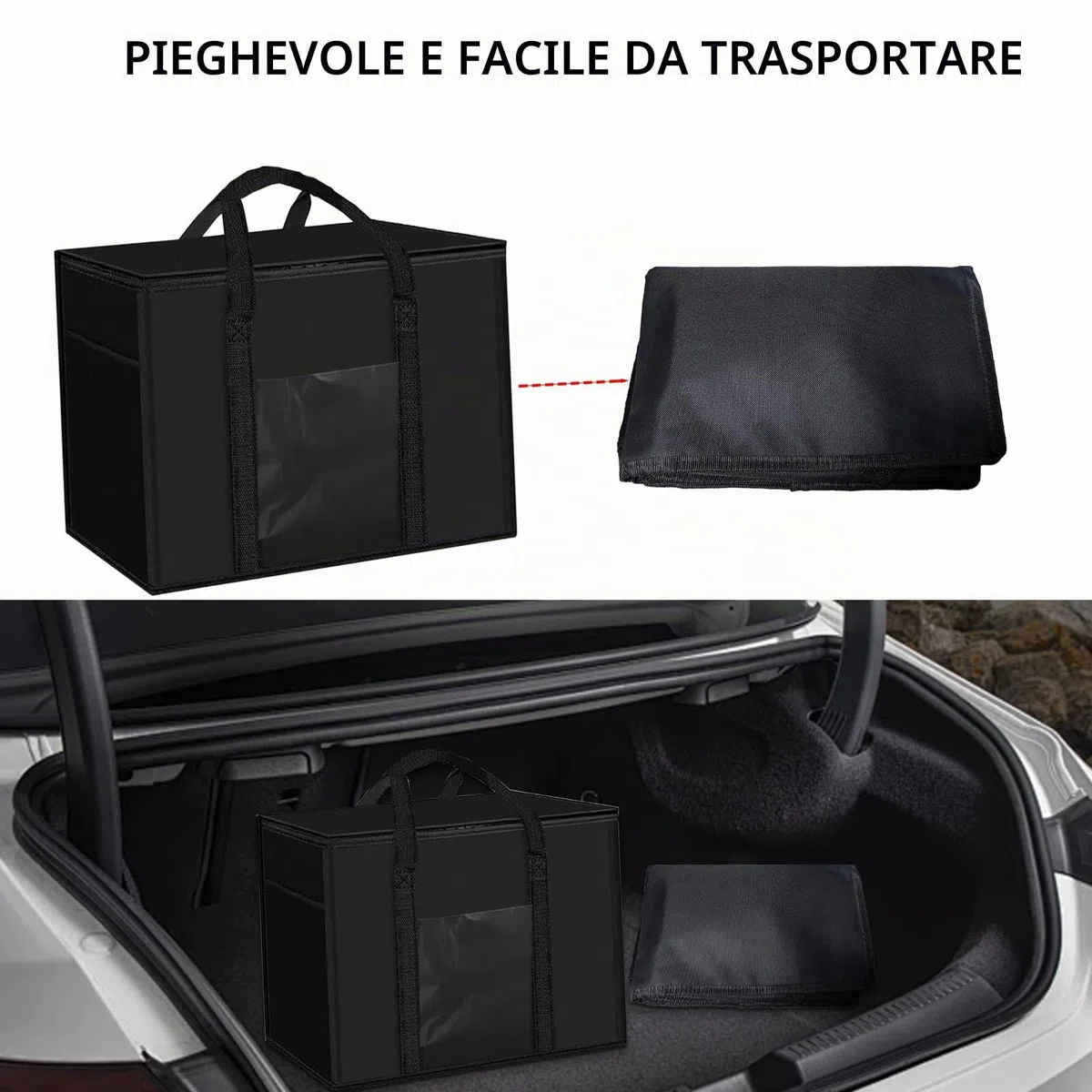 Borsa Frigo 50 Litri, Borsa Termica Grande, Pieghevole Borsa Termica per Auto per Barbecue All'aperto, Campeggio, Picnic, Shopping, 45X31X36 cm