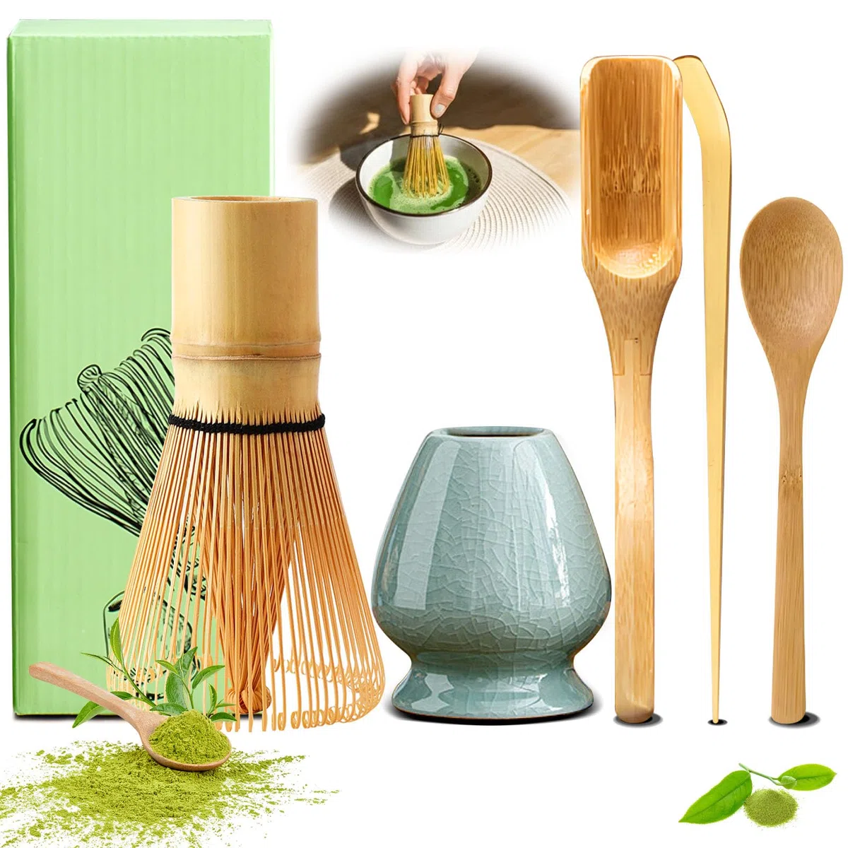 Frusta al Matcha 5 pezzi Kit Frustino the Matcha Frusta di bambù