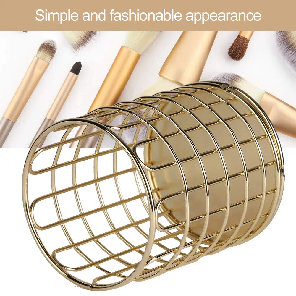 Fyearfly Espositore per cosmetici, portaspazzole multifunzionale per cosmetici, portaoggetti per matita per sopracciglia, espositore per bagno, camera da letto, casa, ufficio (oro di lusso)