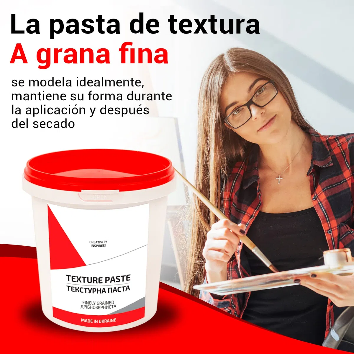 Texture Paste 500 ml Fine – Pasta Acrilica per Modellare Bianca per Tela e Quadri in Rilievo | Pasta Strutturale per Quadri, Arte, Modellismo e Pittura Acrilica | Modelling Paste