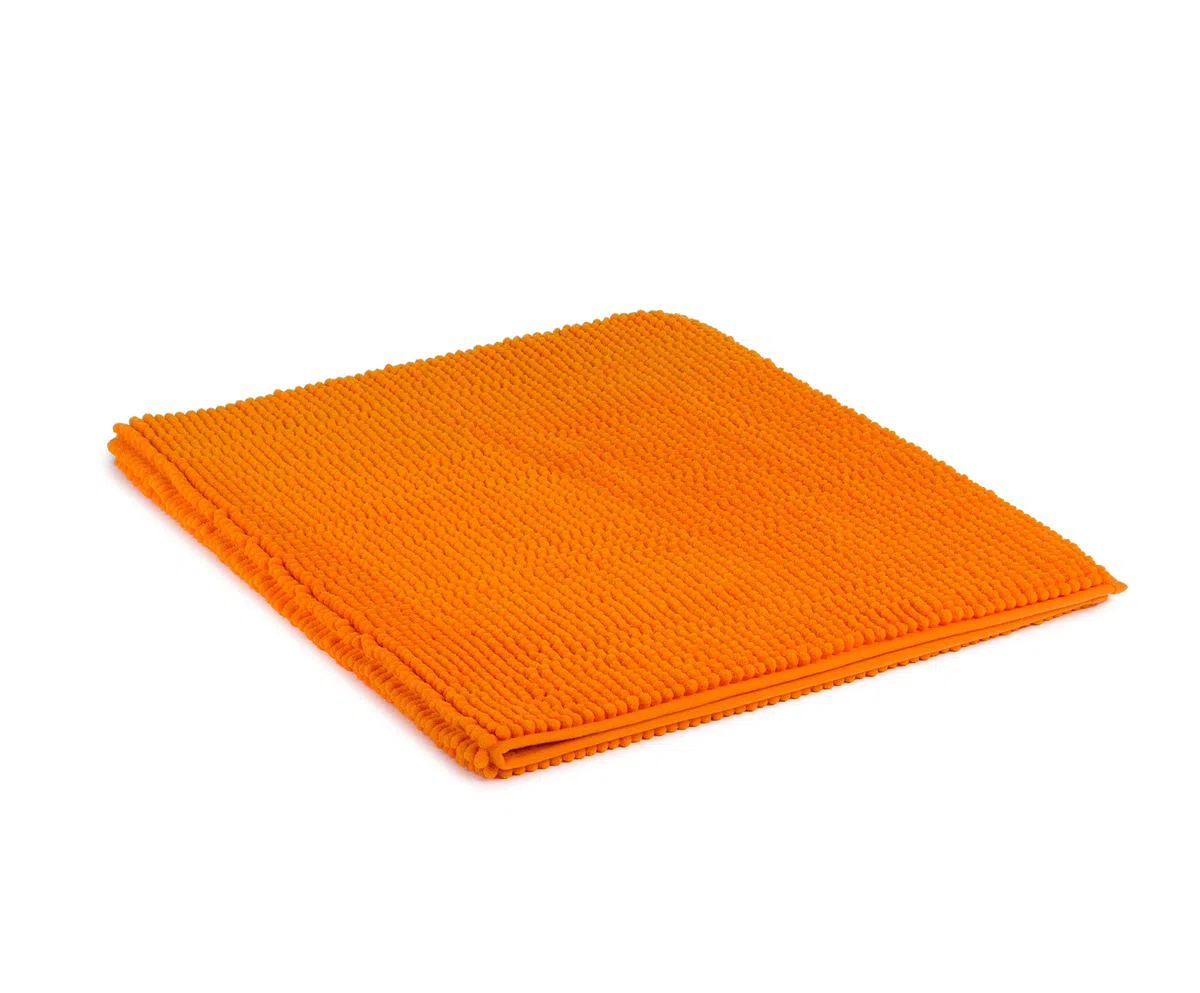 Gözze - Morbidissimo Tappetino da Bagno Antiscivolo, 100% Microfibra, 50 x 70 cm - Arancione