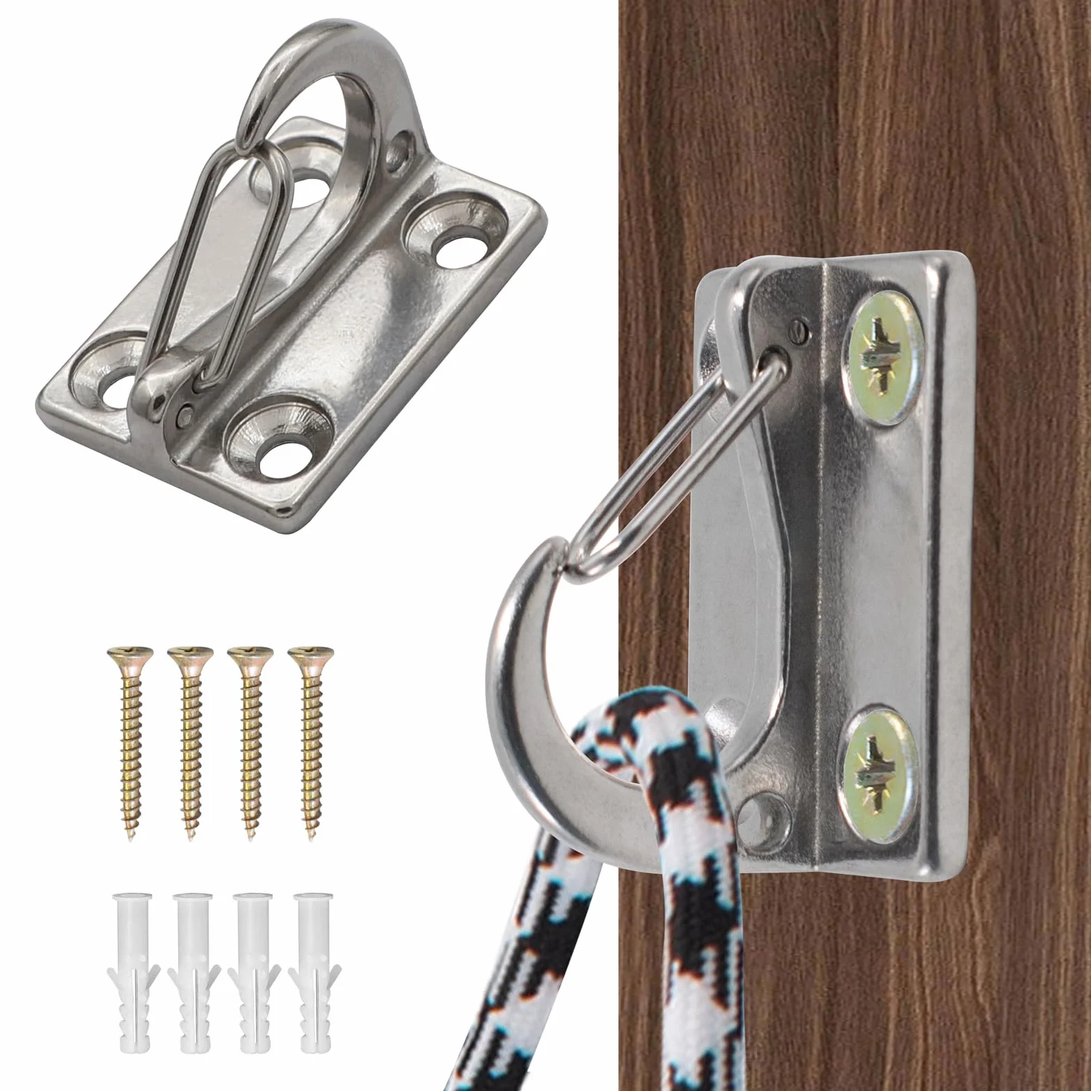 2 ganci da parete per guinzagli per cani, ganci da parcheggio in acciaio inox, per cani, guinzaglio sicuro per interni ed esterni