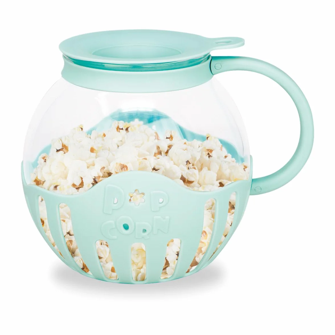 Jocca, Popcorniera in Vetro 2,2L per Microonde, Griglia per Burro in Silicone