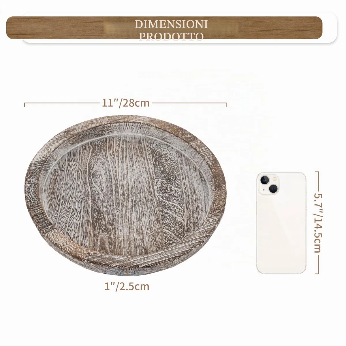 Hanobe Portacandele in legno: piatto decorativo rotondo per candele da fattoria, centrotavola in legno rustico, per Natale, matrimonio, Halloween, decorazione per la casa