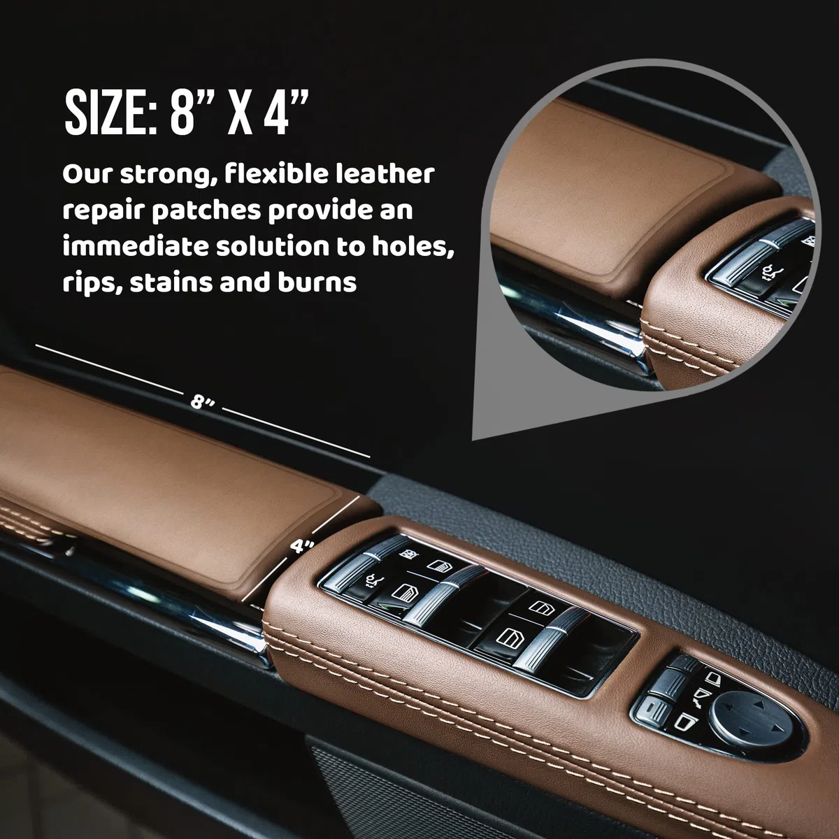 Toppa autoadesiva per riparazioni in pelle MastaPlasta Premium - NERO 20cm x 10cm. Il tuo kit di riparazione istantaneo per divani, sedili auto, borse, giacche e fai da te