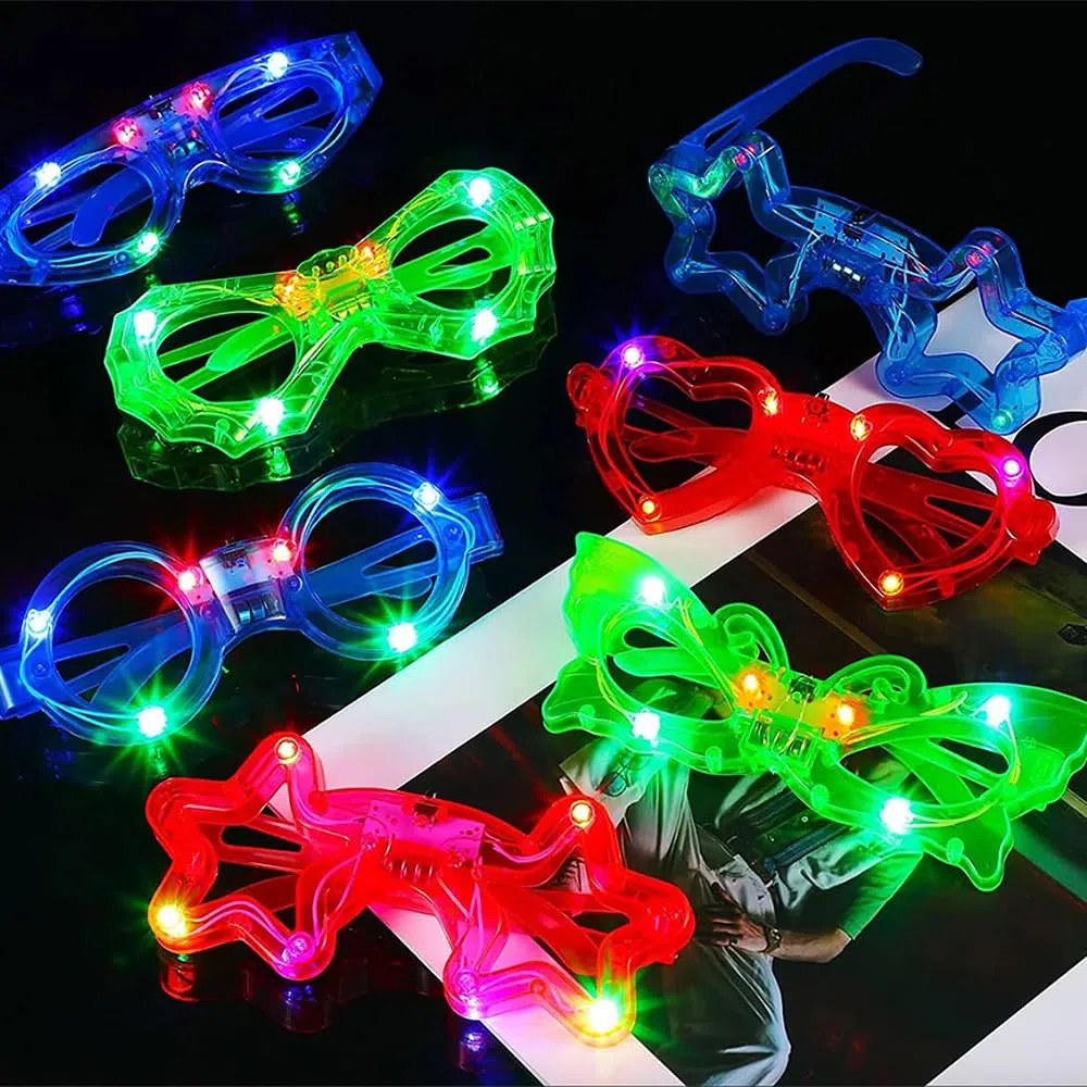 12 Pezzi LED Occhiali Luminosi per Feste - Party, Neon, Rave Fluo Gadget per Compleanno, Matrimonio, Natale, Halloween