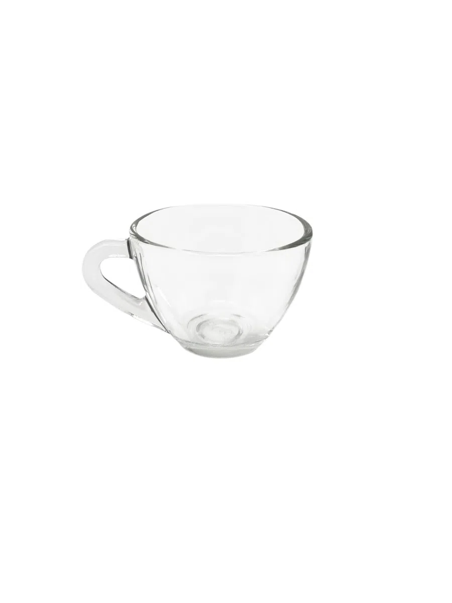 Set 6 Tazzine da Caffè in Vetro Trasparente Forma Bassa 70ml Lavabili