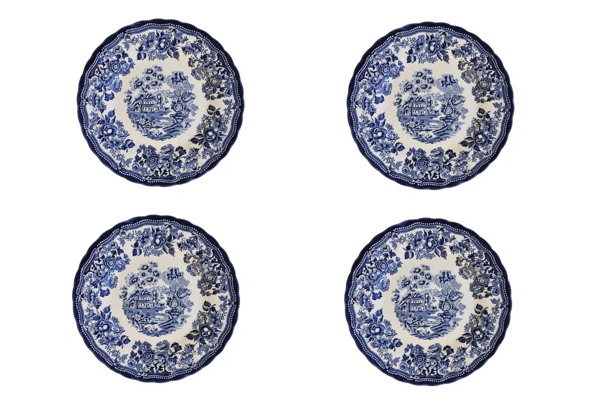 New Churchill Royal Wessex Tonquin Chelsea - Set di 4 piatti da insalata, 20,3 cm, prodotti in Inghilterra