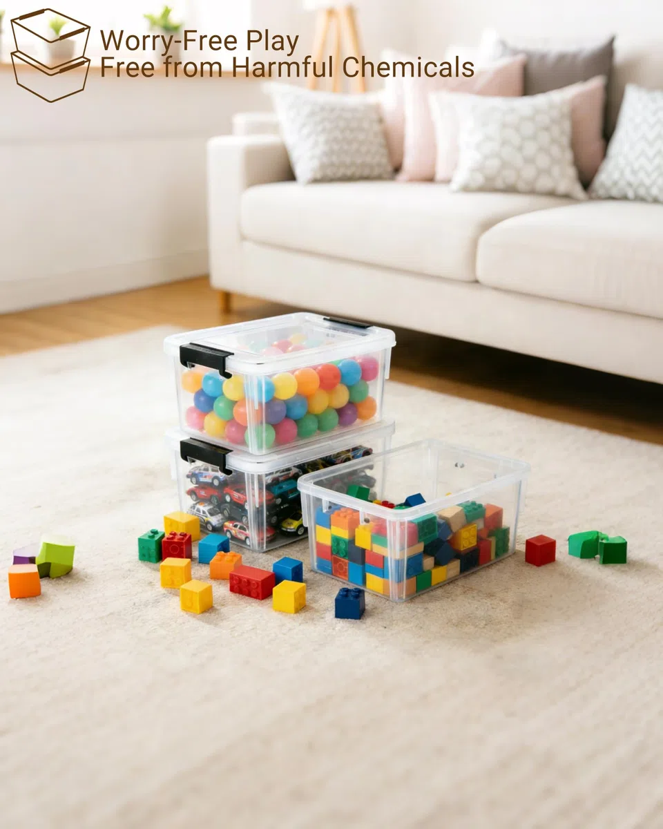 Set di 6 contenitori da 1,25 l con coperchio piccolo, impilabili, piccoli contenitori da 17,7 x 13 x 8,2 cm, scatola di plastica trasparente, per cancelleria, materiale fai da te, accessori
