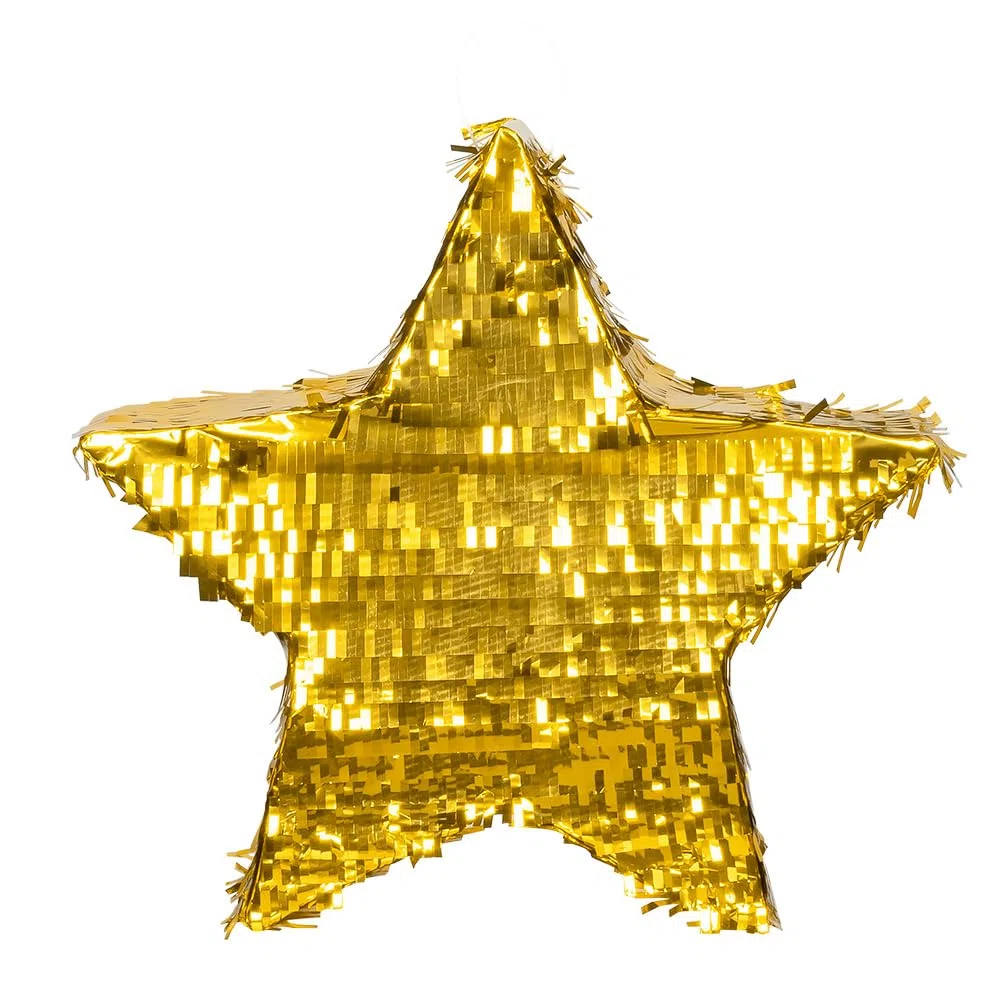 Boland - 30977 - Pignatta Star oro, 44 x 44 cm, decorazione da appendere, decorazione per compleanno, festa a tema e carnevale