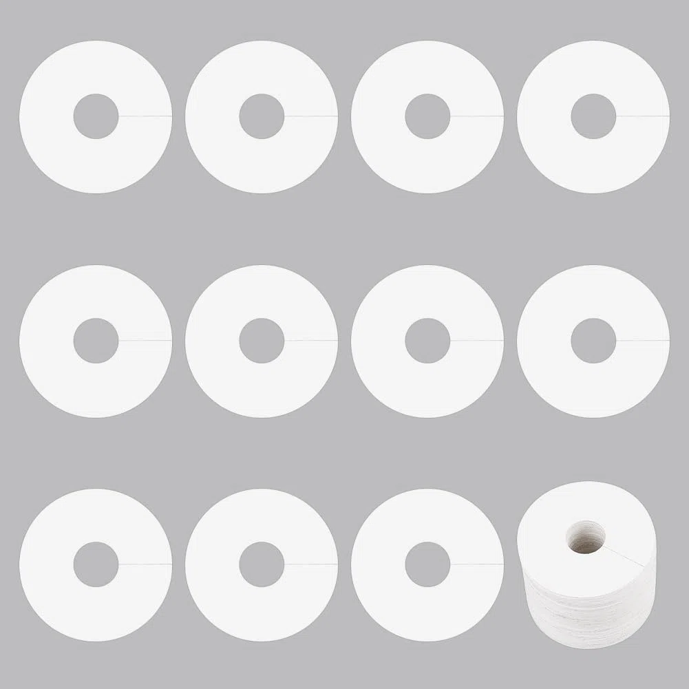 FINGERINSPIRE 150 Pezzi Etichette per Nomi di Bevande per Bicchieri di Vino, Etichette per Bicchieri di Vino in Carta, Etichette per Bicchieri di Vetro Bianche Vuote, 70mm di Diametro