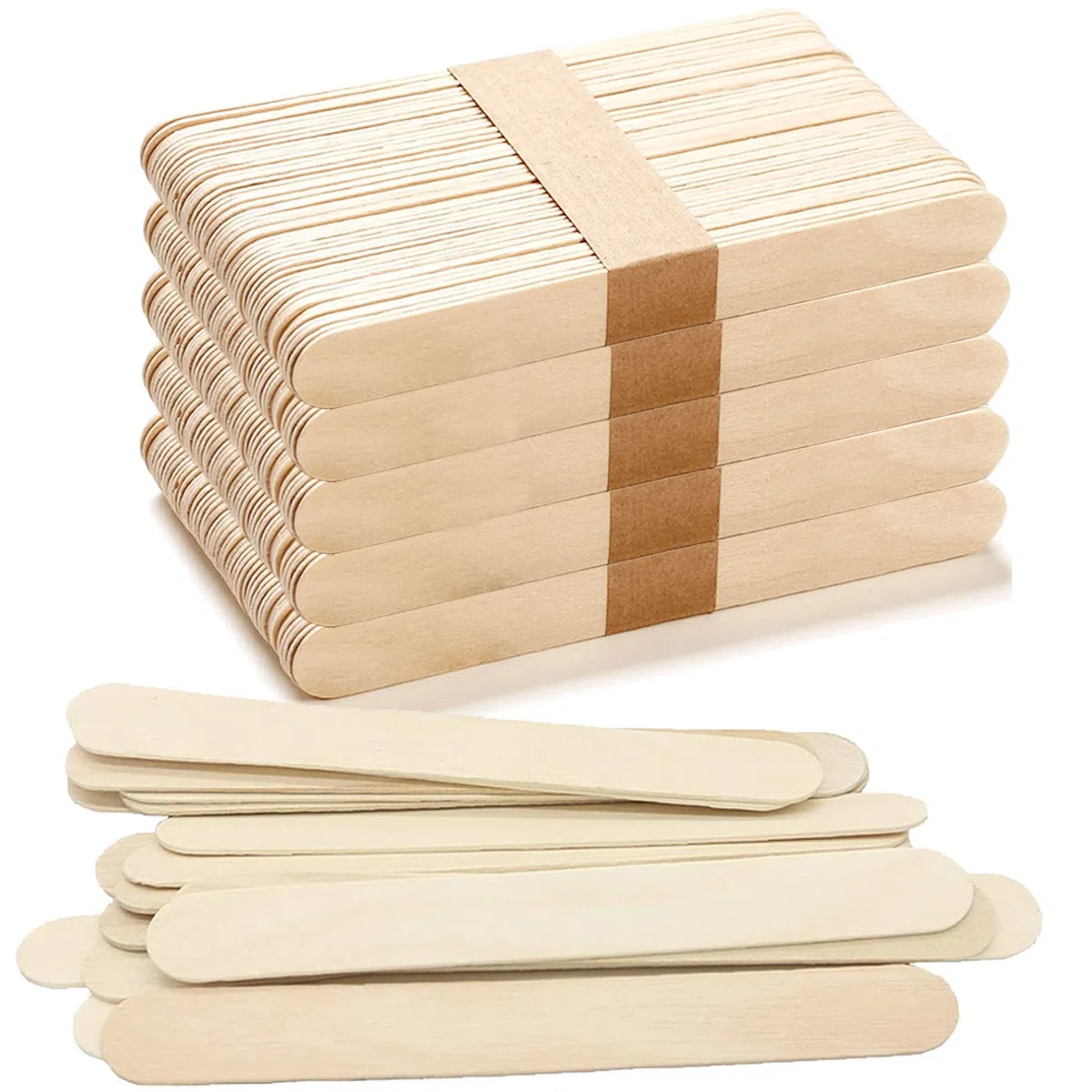 300 Bastoncini Legno Naturale per Ghiaccioli Popsicle, Ceretta Legnetti, Bricolage Art, Lollipop del Mestiere di DIY, 1,8 cm x 15 cm