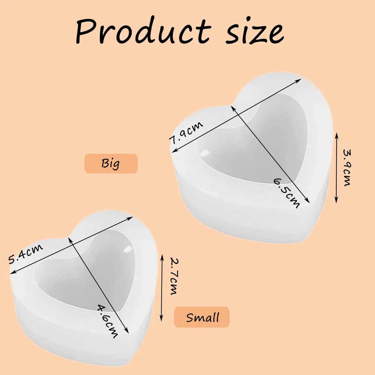 Hyxodjy 2 Pezzi Stampo in Silicone a Forma di Cuore,Forma di Cuore Stampi per Resina Amore Muffa del Sapone del Cuore 3D Stampi in Silicone di Cuore per Creazione di Gioielli, DIY, Sapone Artigianati