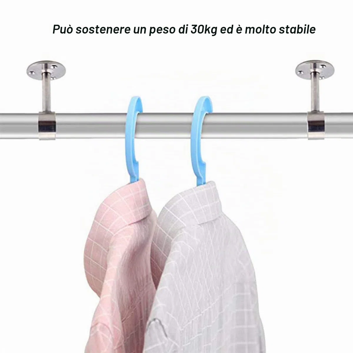 6 supporti per bastoni per tende in acciaio inox, per montaggio a soffitto o a parete, asta per tenda interna