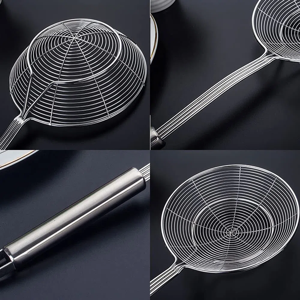 TENTA Cucina Multi Utensile da Cucina in Acciaio Inox Skimmer scanalato Turner Pesce Spatola Cucchiaio Colino Filtri Scolo Cucchiaio Mestolo Ragno Colino Schiumatore Mestolo per Cottura e Frittura