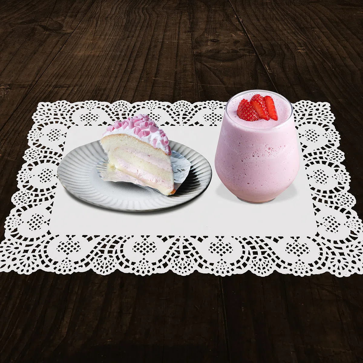 BELLE VOUS Centrini di Carta in Pizzo Rettangolari Bianchi (Set da 100) - 36,5 x 26 cm - Centrino di Carta Sotto Torta Rettangolari, Tovagliette per Decorazioni Nuziali e Confezioni