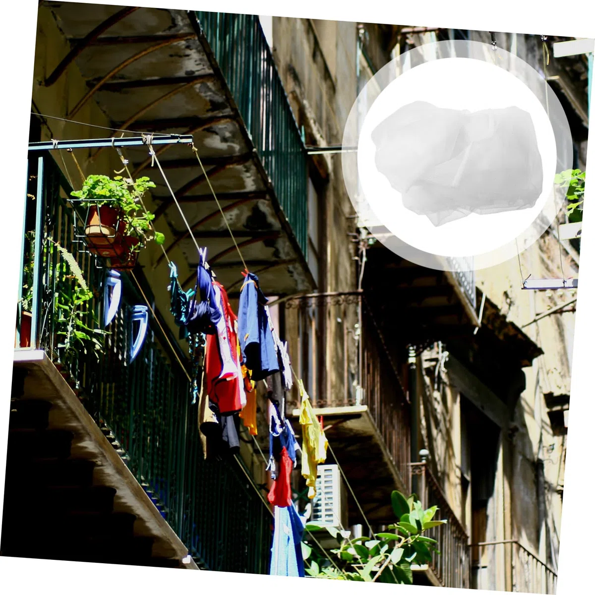 Cabilock Rete Antipolvere per Stendere Vestiti Rete Protettiva Bianca per Balcone Resistente e Traspirante per Asciugare senza Cadute
