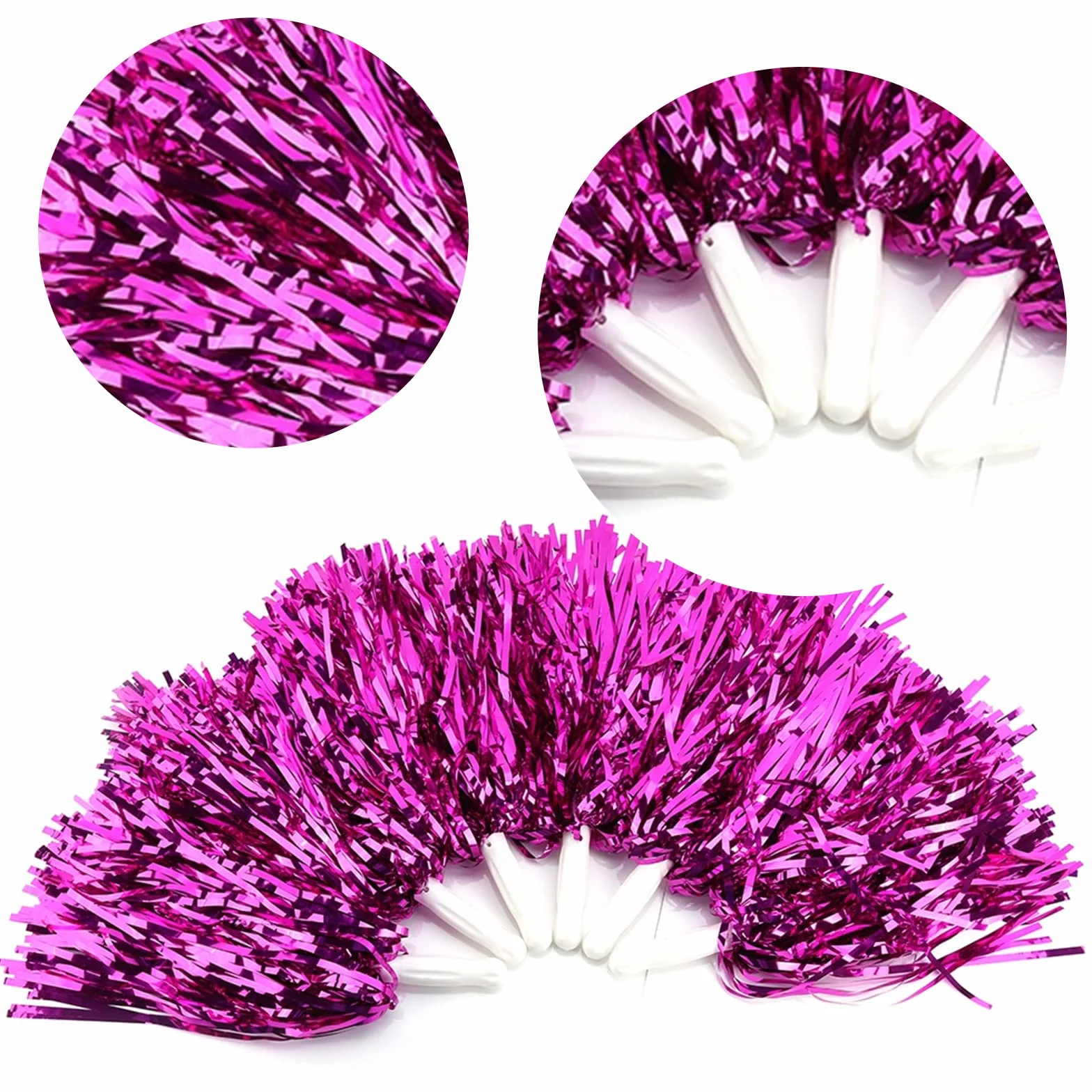 DeWin 6pcs Pom-Pom Girls, Pompon Sport Cheer Party Accessorio di Danza Strumento per Riunione Sportiva, Stadio, Festa, Vacanze