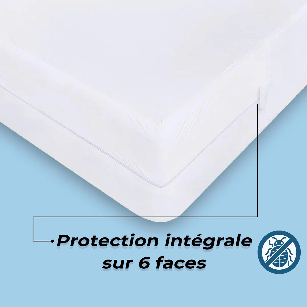 SLEEEP Coprimaterasso 180 x 200 cm, anti-cimici con cerniera, impermeabile, con certificazione OekoTex, qualità alberghiera