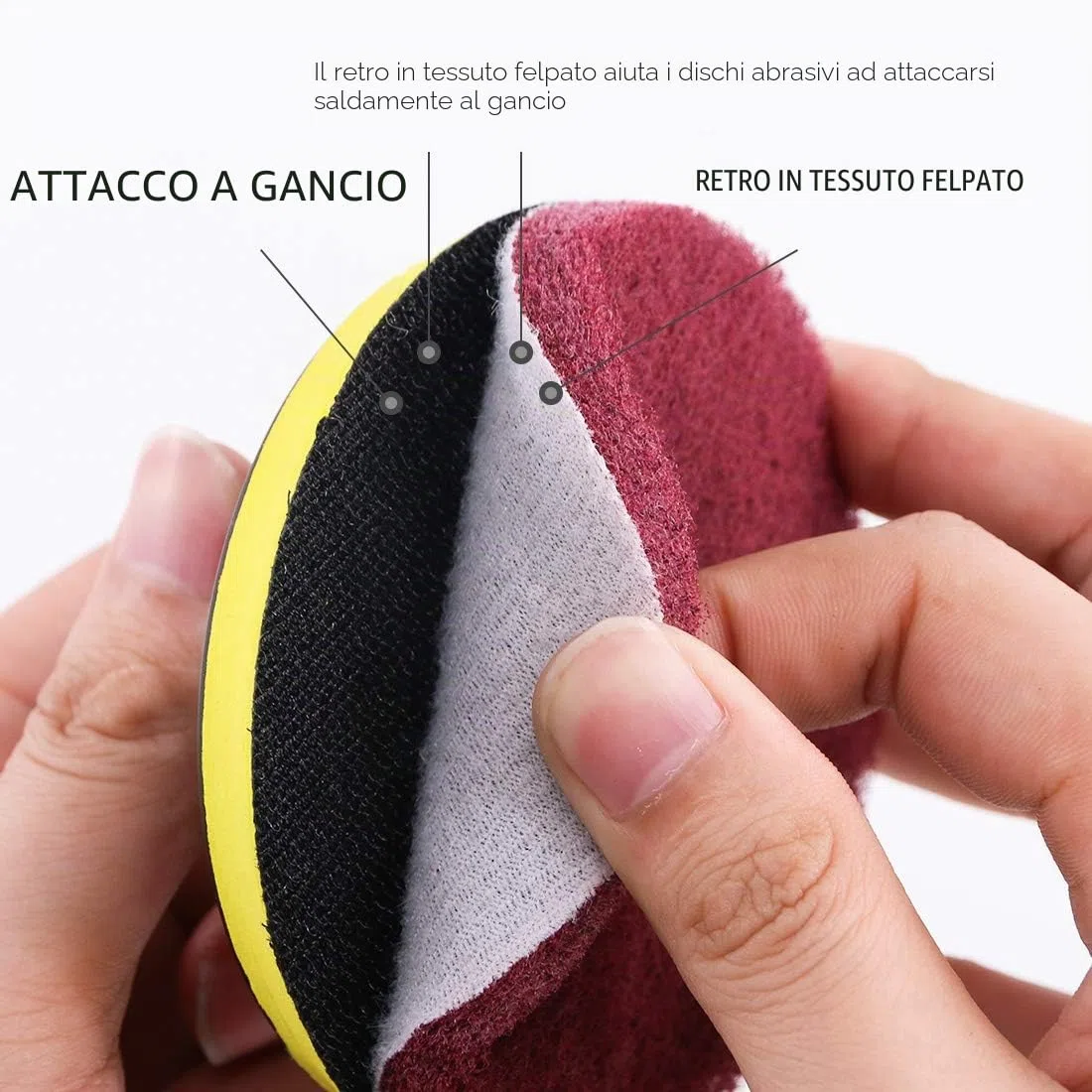 Glarks - Kit di 16 panni abrasivi per trapano, 10,2 cm, con supporto per dischi da 10,2 cm, per la pulizia di bagno e cucina, 3 diverse durezze (rosso, grigio, verde)