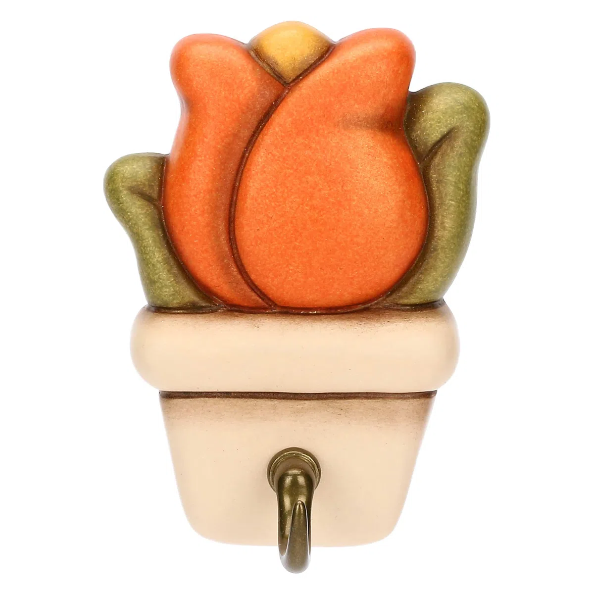 THUN - Portastrofinacci 1 gancio tulipano Country Bloom - Ceramica,5,4x1,9x7,2 cm