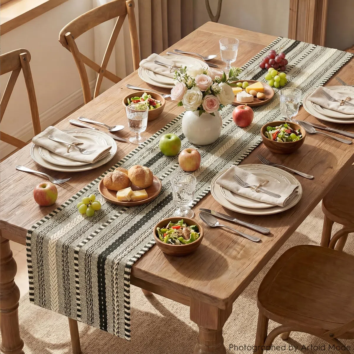 Artoid Mode Runner da tavola in macramè nero, 30 x 183 cm, decorazione per la cucina, per il compleanno, per le vacanze, per le feste