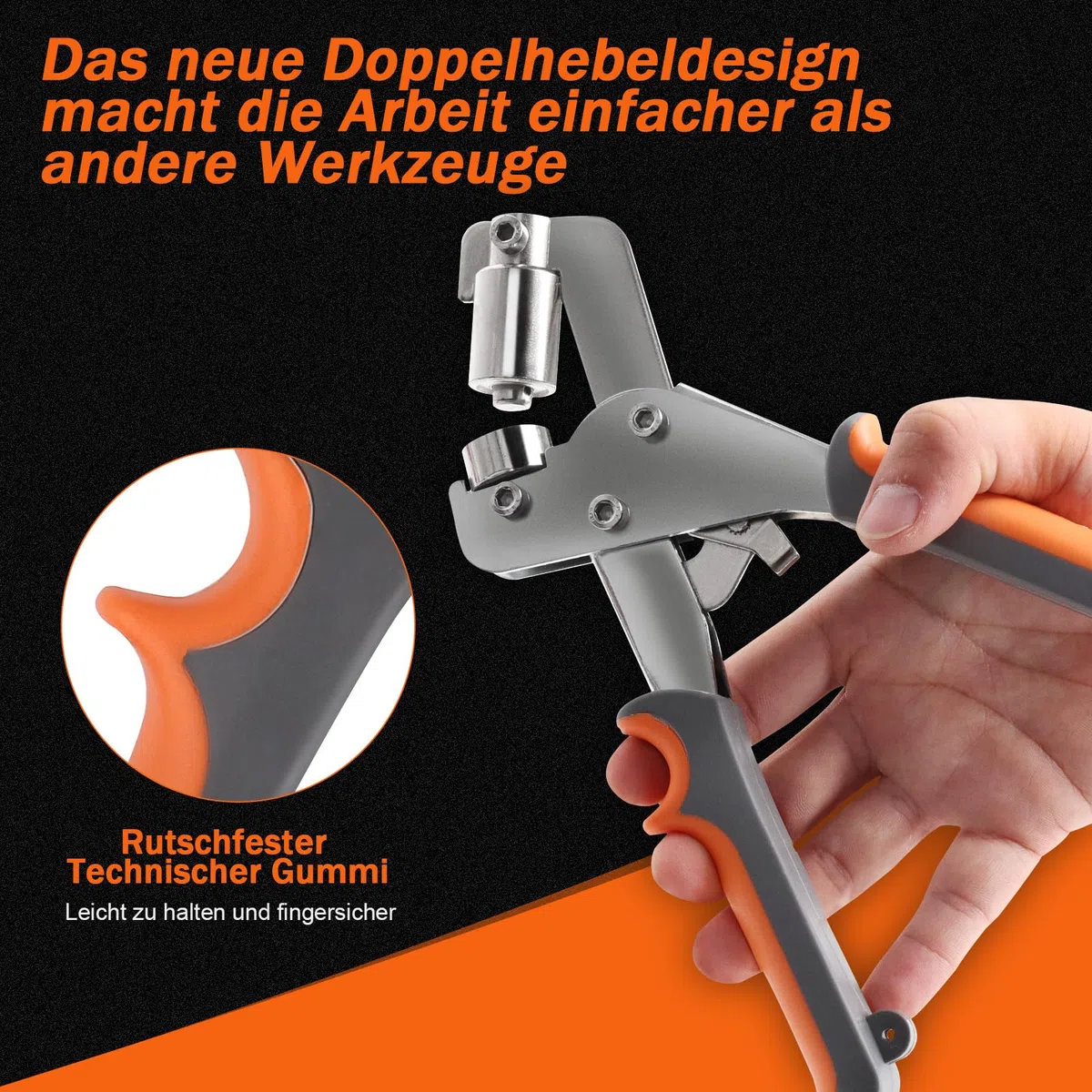 Pinza per occhielli, set professionale con 300 occhielli (diametro 10 mm), pressa per occhielli, set di pinze per occhielli in acciaio temprato, pinza magnetica con occhielli per teloni,