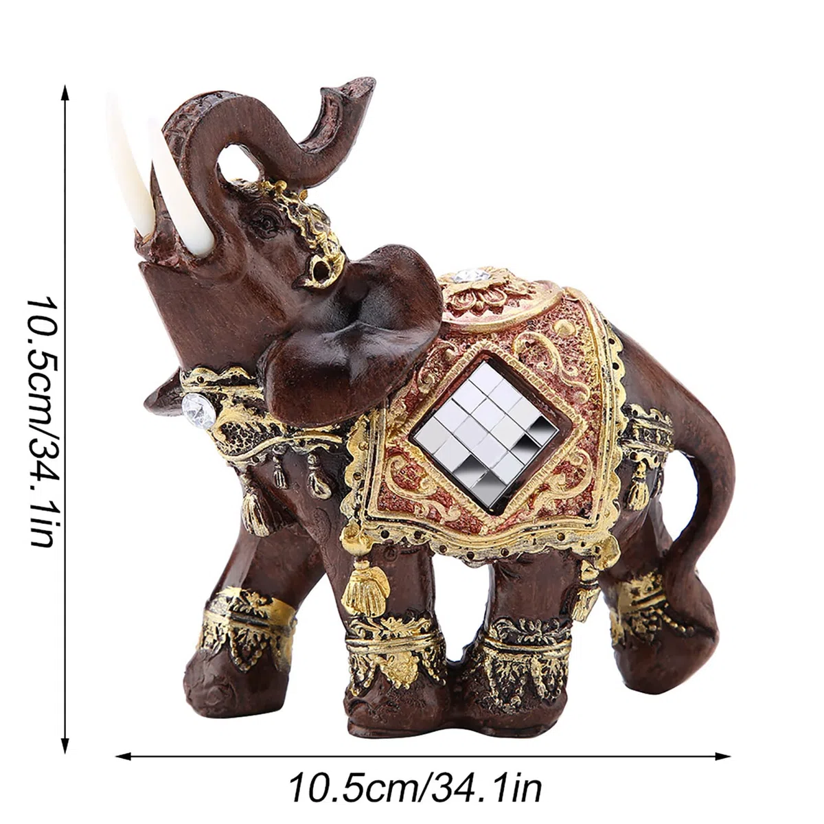 Hztyyier Elefante Statua Resina per Feng Shui, Decorazione Casa Fortunato, Buona fortuna Ricchezza, Figurine per la casa