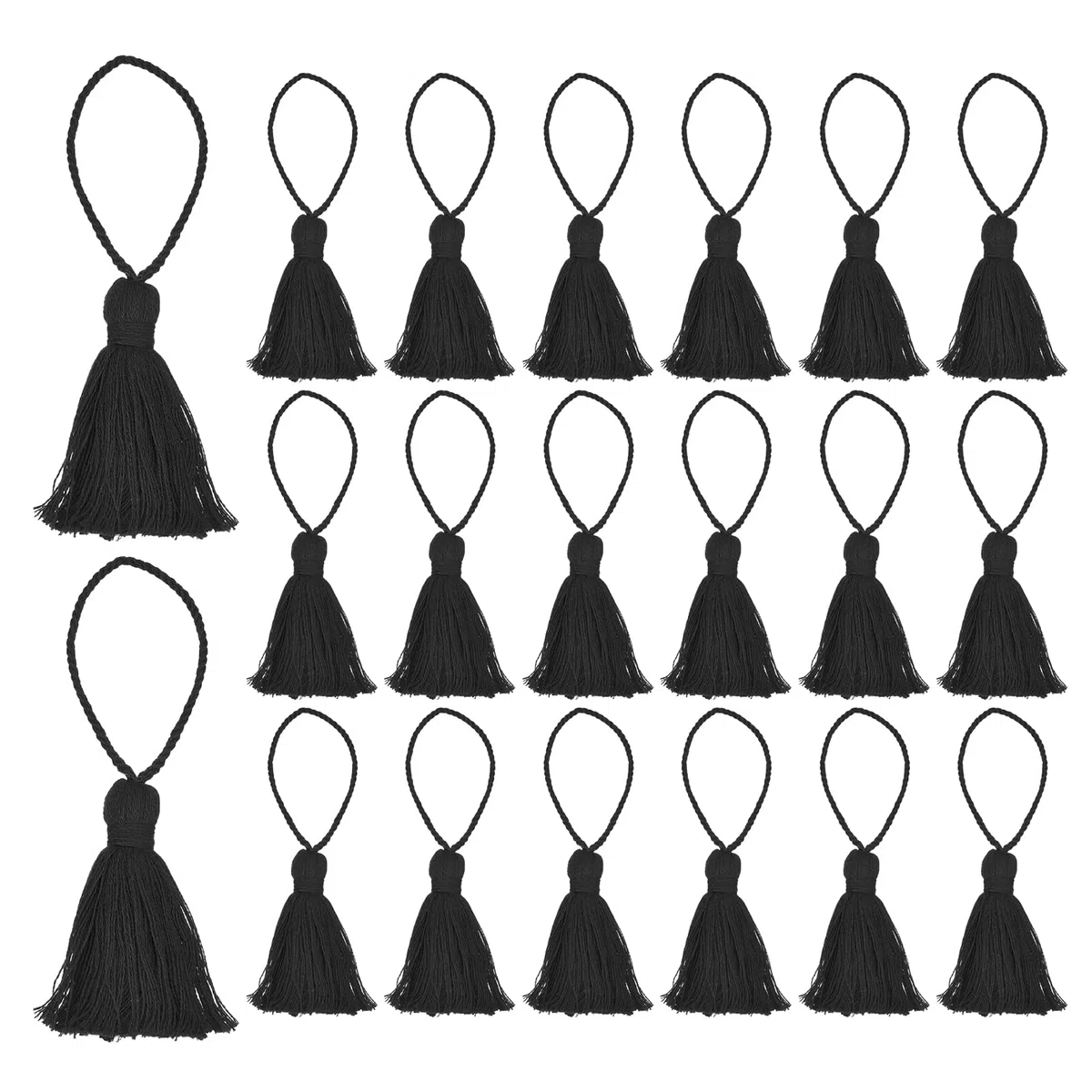 QUARKZMAN 20Pz Nappe Segnalibro 4.3 Pollici Anello Appendiabiti Nappe Piccole Nappe Morbide per Artigianato Fai da Te, Creazione di Gioielli, Laurea Fatta a Mano, Nero